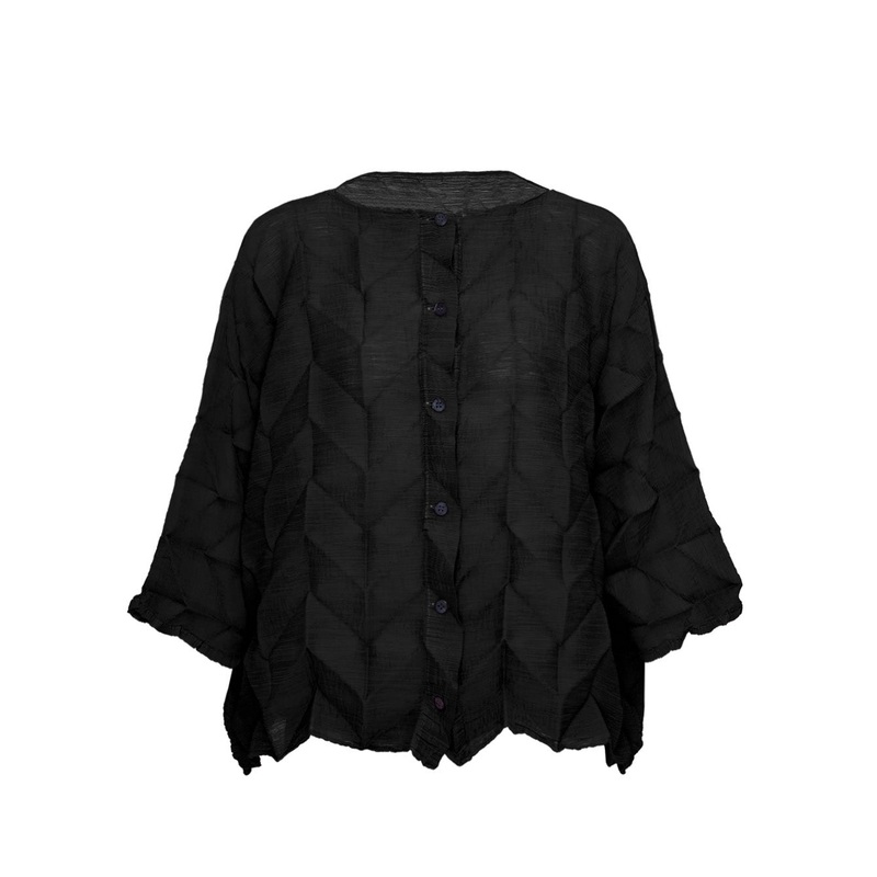 Zig Zag See-Thru Crepe Cardian