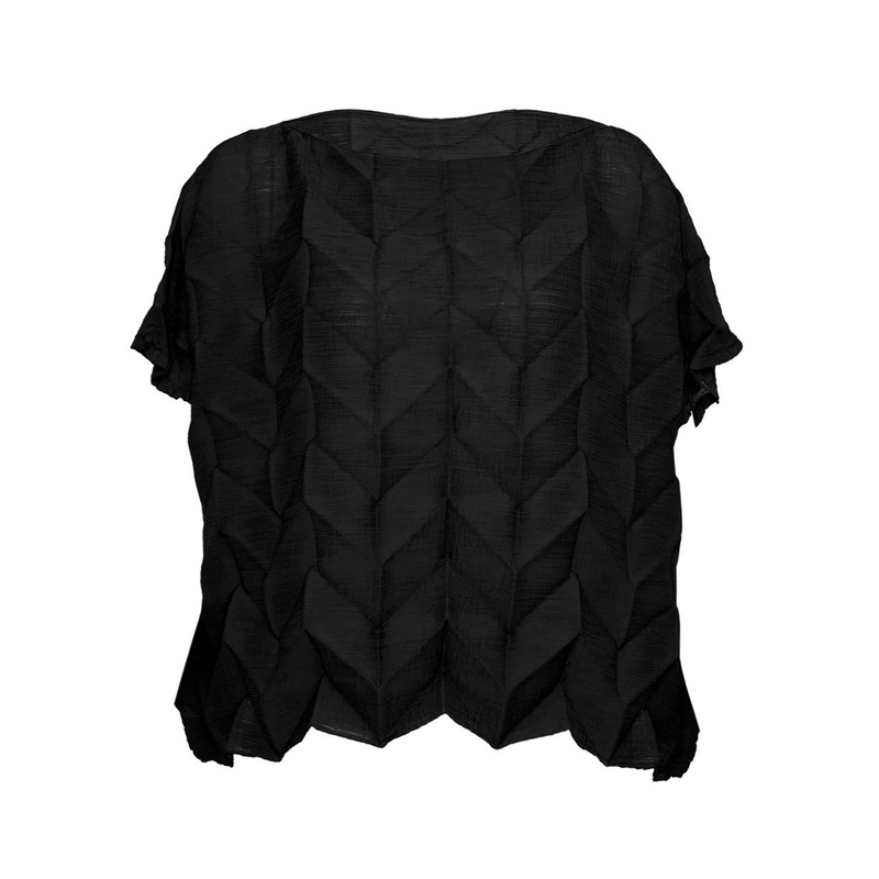 Zig Zag See-Thru Crepe Top