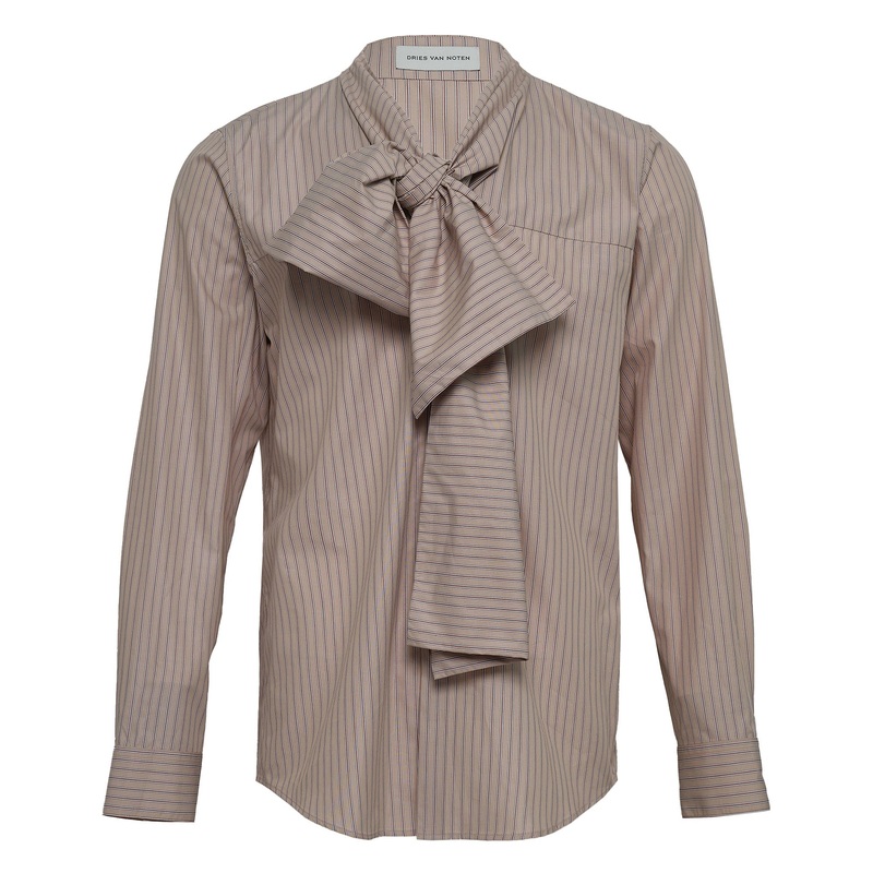Bow Neck Cotton Shirt