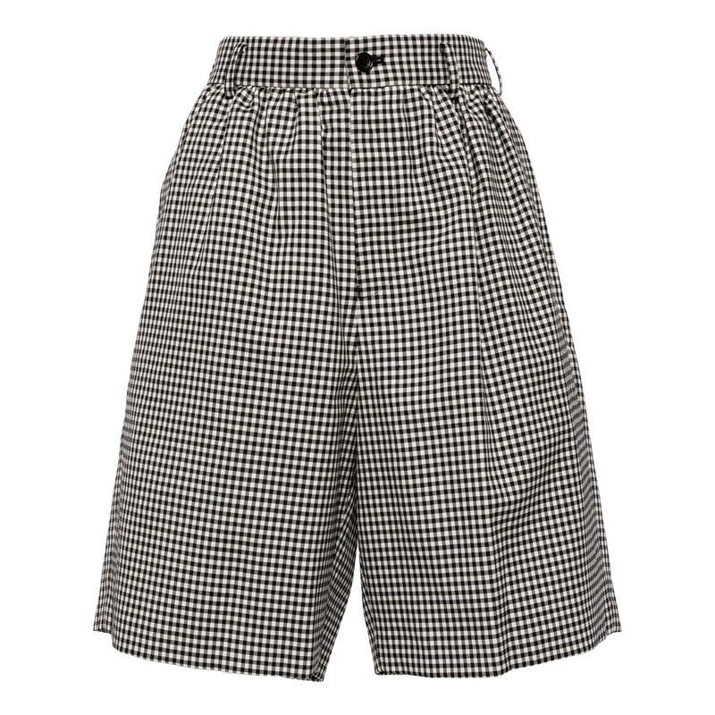 Wool Gingham Check Shorts