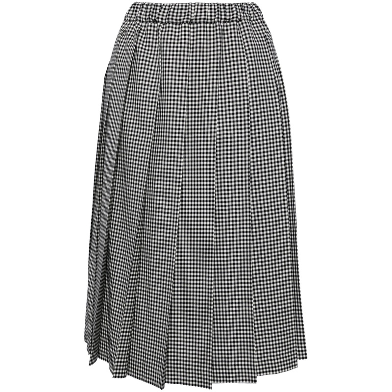 Wool Gingham Check Skirt