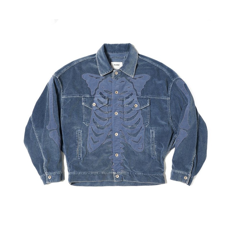 Bone Applique Corduroy Jacket