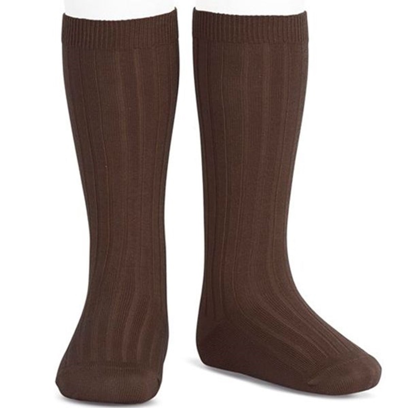 Cndor Kneehigh Socks Rib Marron