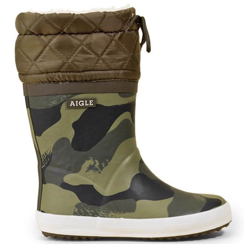 Aigle Giboulee Thermo Wellies Print Camou\/Kaki