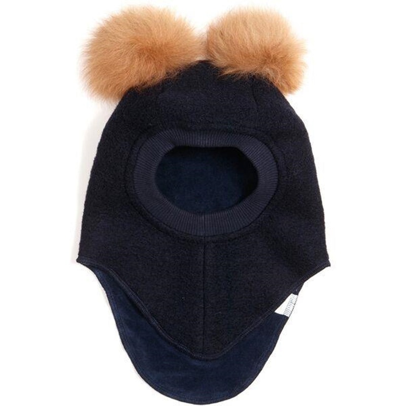 Huttelihut Wool Big Bear Balaclava Dark Navy\/Camel