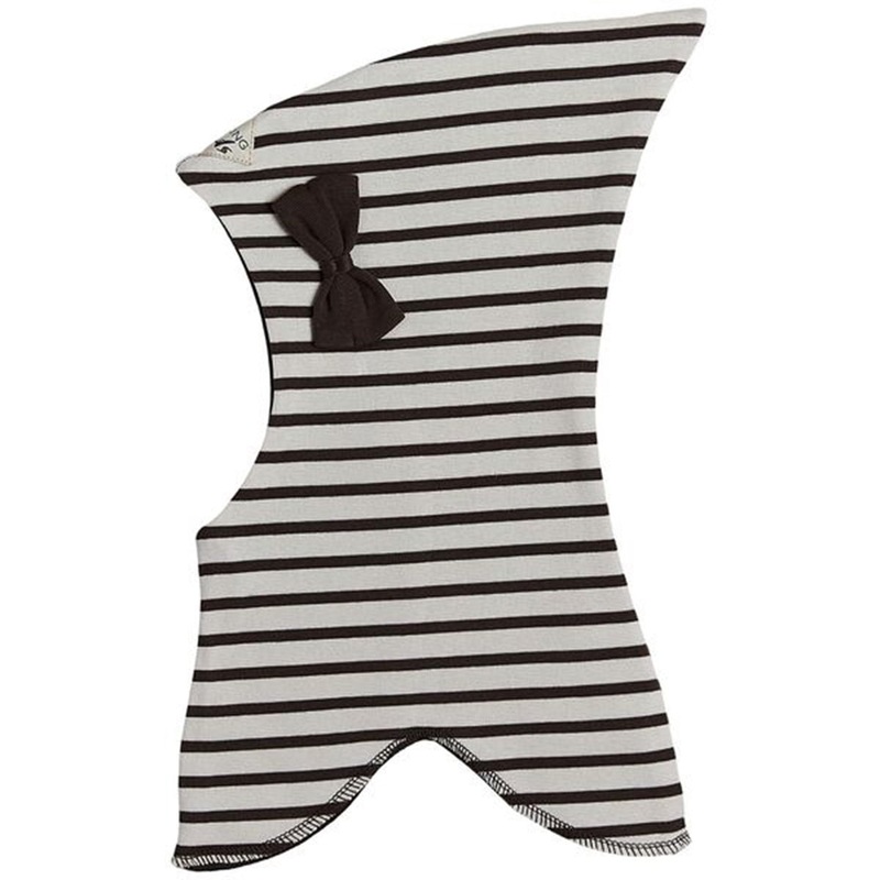 Racing Kids Balaclava Top Bow Stripe Brown\/White