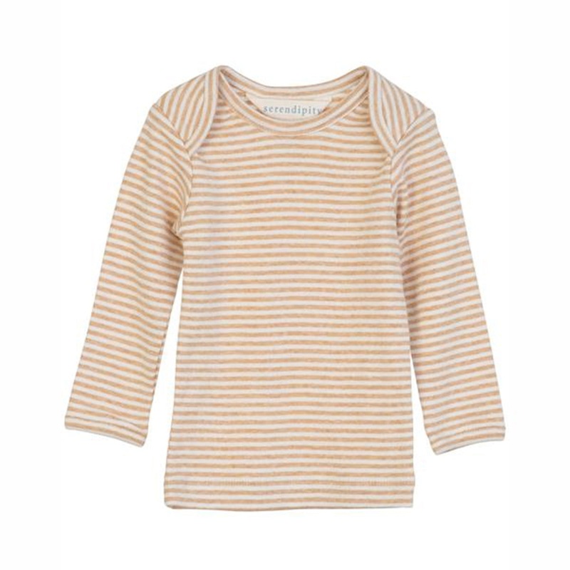Serendipity Desert\/Offwhite Rib Baby Tee Stripe Bluse
