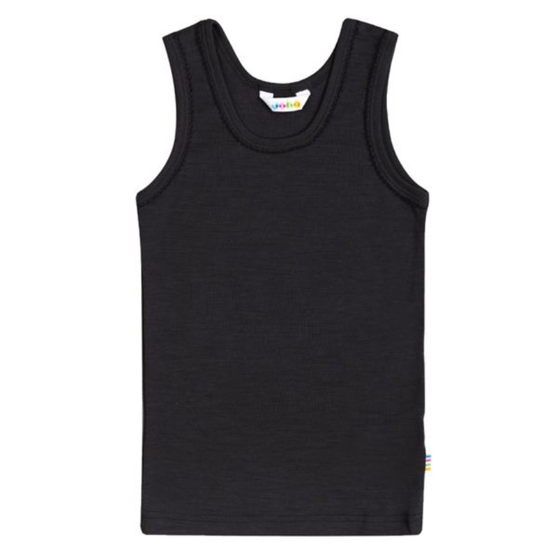 Joha Undershirt Wool\/Silk w. Fringe Black