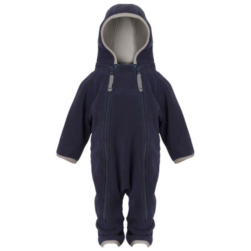 Ver de Terre Doubleface Babysuit Fleece Navy\/Mocca