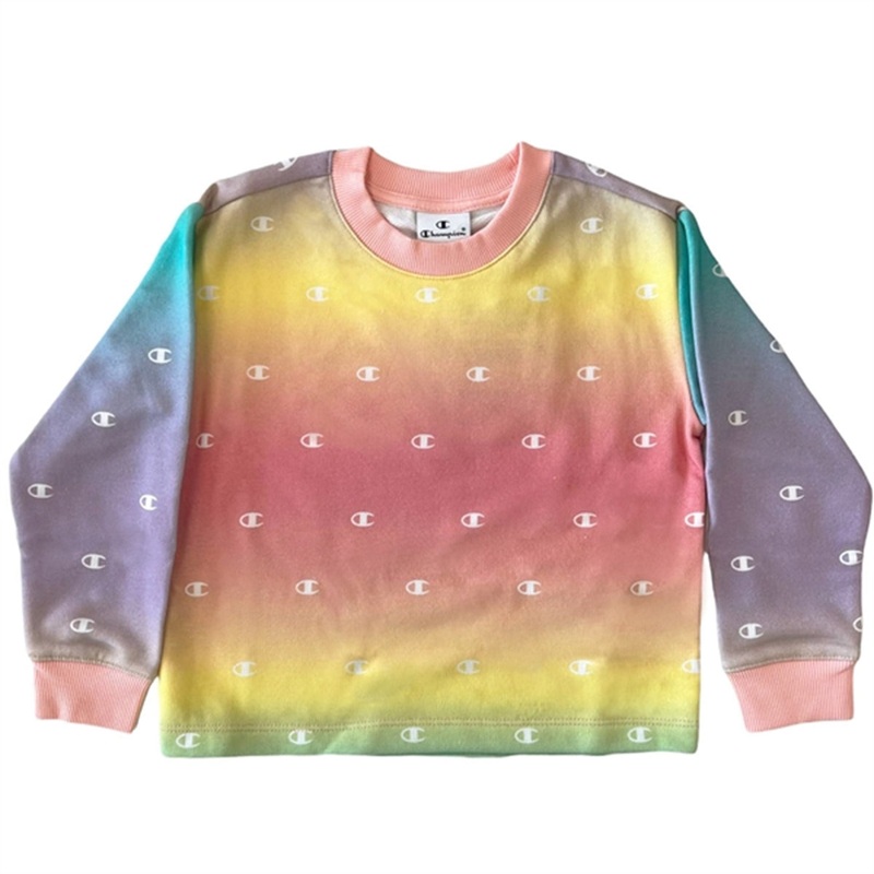 Champion White\/Allover Cropped Sweatshirt