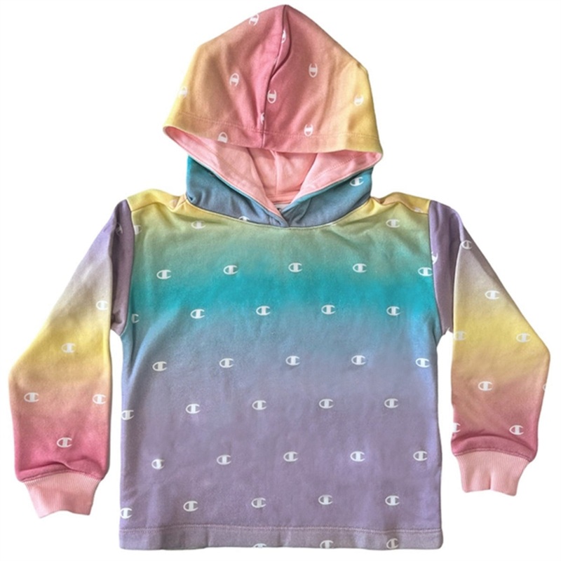 Champion White\/Allover Hooded Sweatshirt