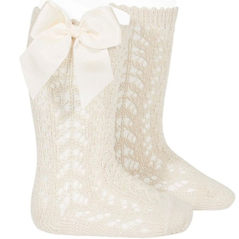 Cndor Socks Openwork Bows Lino