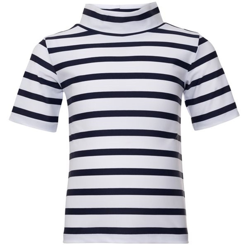 Petit Crabe White\/Blue Turtleneck Tee K\/