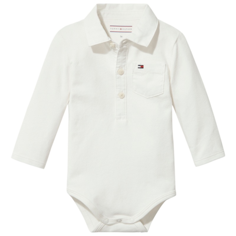 Tommy Hilfiger Baby Boy Poplin Collar Body L\/S Marshmallow