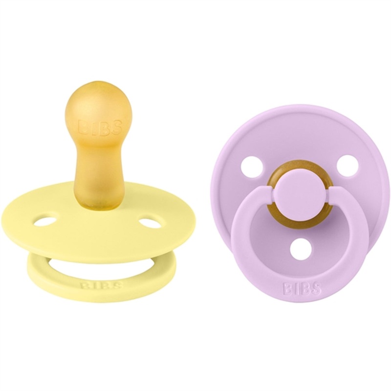 Bibs Colour Latex Pacifiers 2-pak Round Sunshine\/Violet Sky
