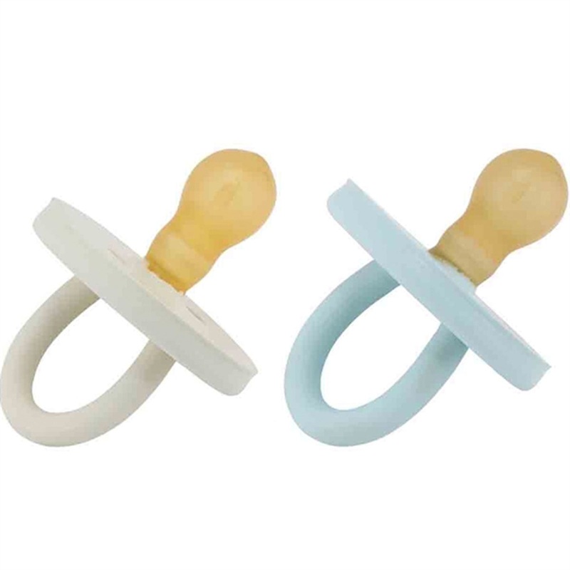 Hevea Bumi Bb Pacifiers Round 2-pack Denim \u0026 Sage