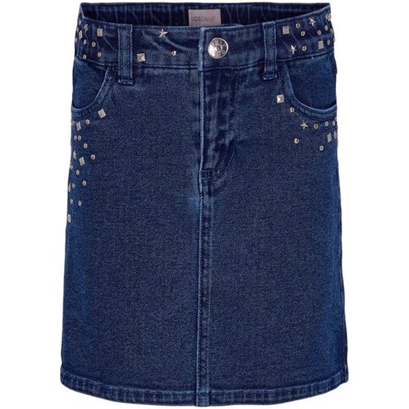 Kids ONLY Medium Blue Denim Dina Star Studd Skirt