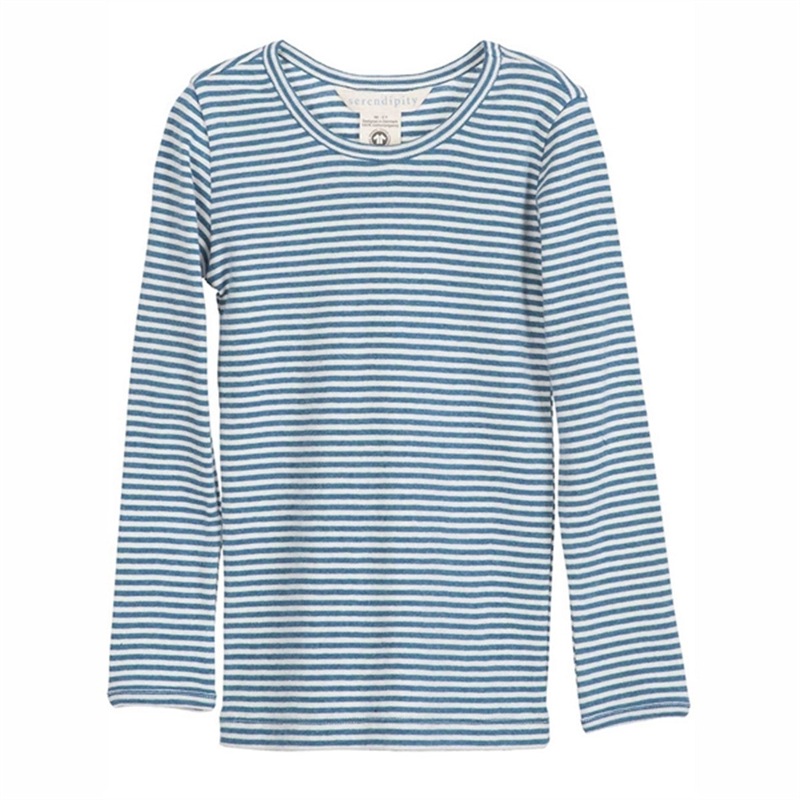 Serendipity Sky\/Offwhite Slim Stripe Blouse