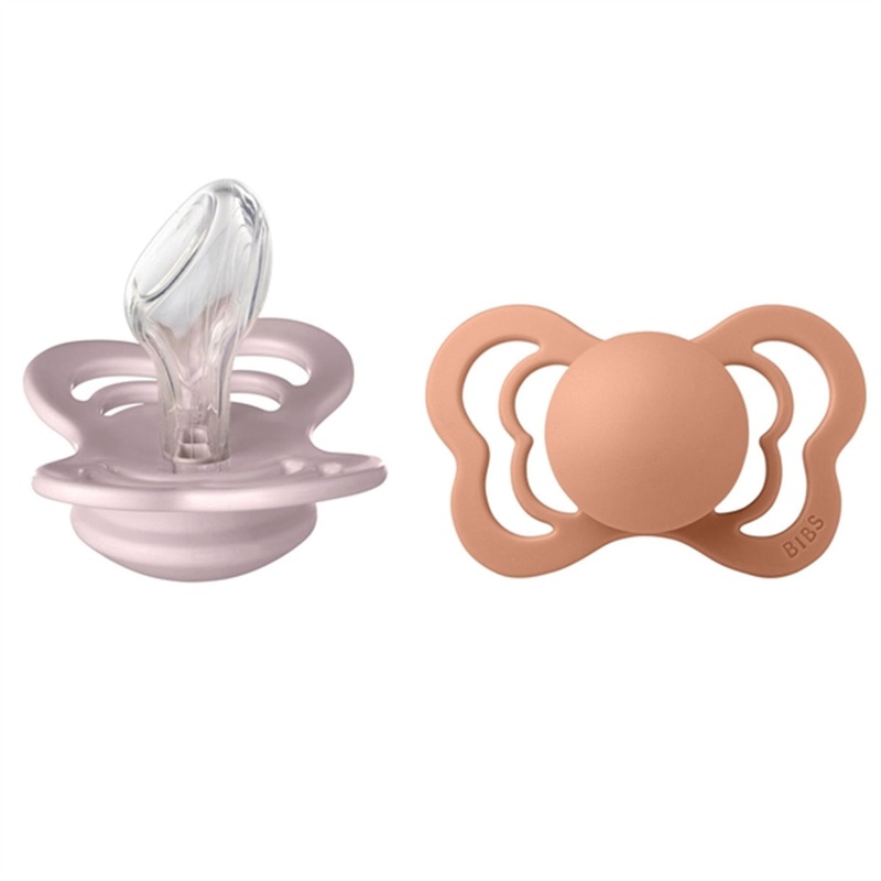 Bibs Couture Silikone Pacifiers 2-pak Anatomical Pink Plum\/Peach