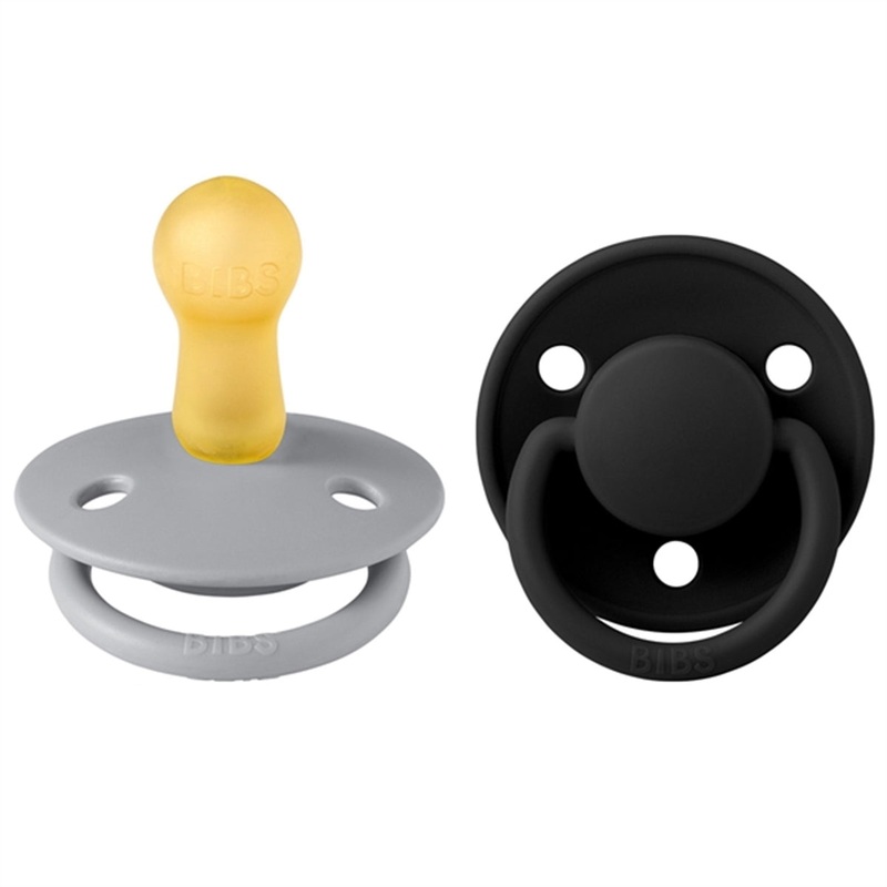 Bibs De Lux Latex Pacifiers 2-pak Round Cloud\/Black