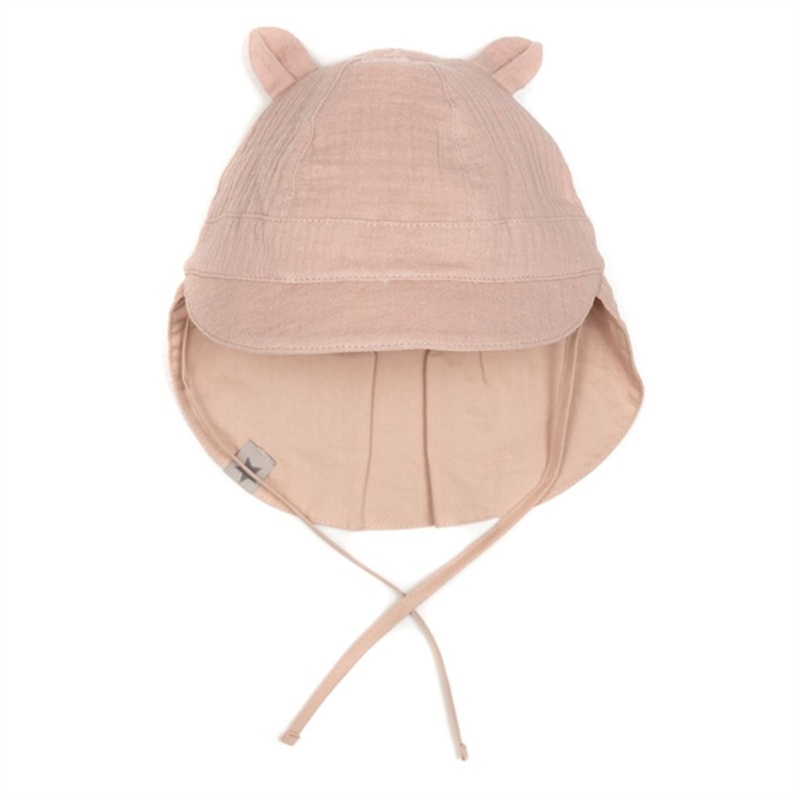 Huttelihut Muslin Safari Sunhat w. Ears Old Rose