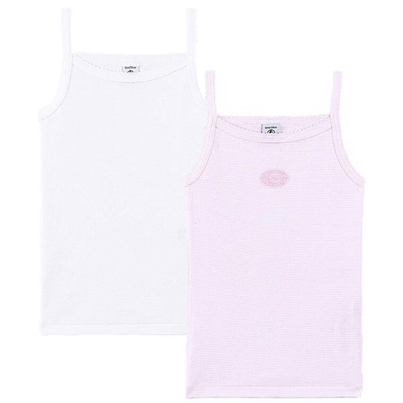 Petit Bateau 2 Chemises Light Pink\/White