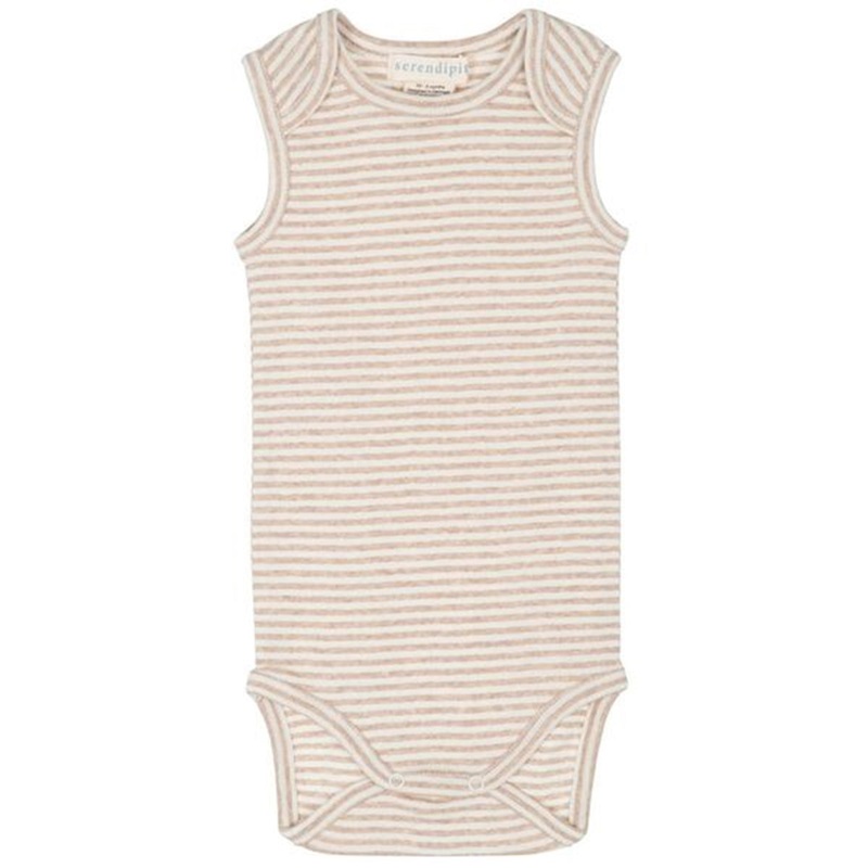 Serendipity Oat\/Offwhite Baby Tank Rib Stripe