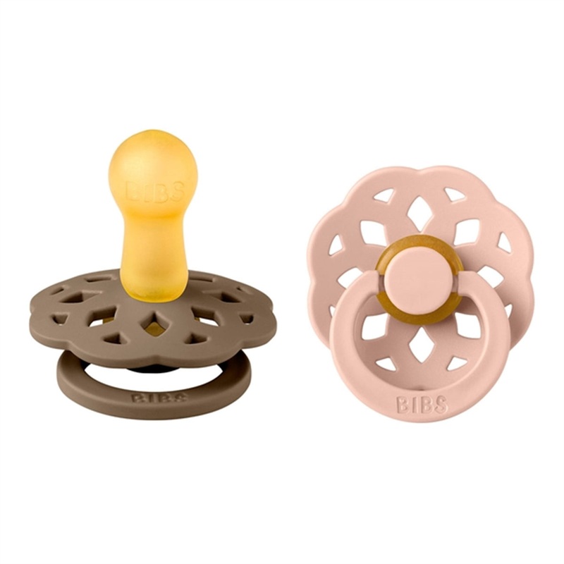 Bibs Boheme Latex Pacifier 2-pack Dark Oak\/Blush