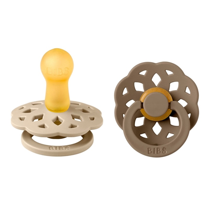 Bibs Boheme Latex Pacifier 2-pack Vanilla\/Dark Oak