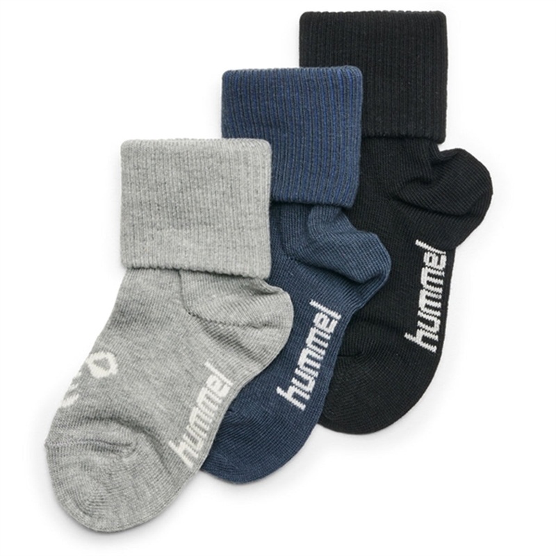Hummel Black\/Grey Melange\/Blue Nights Sora Socks 3-Pack