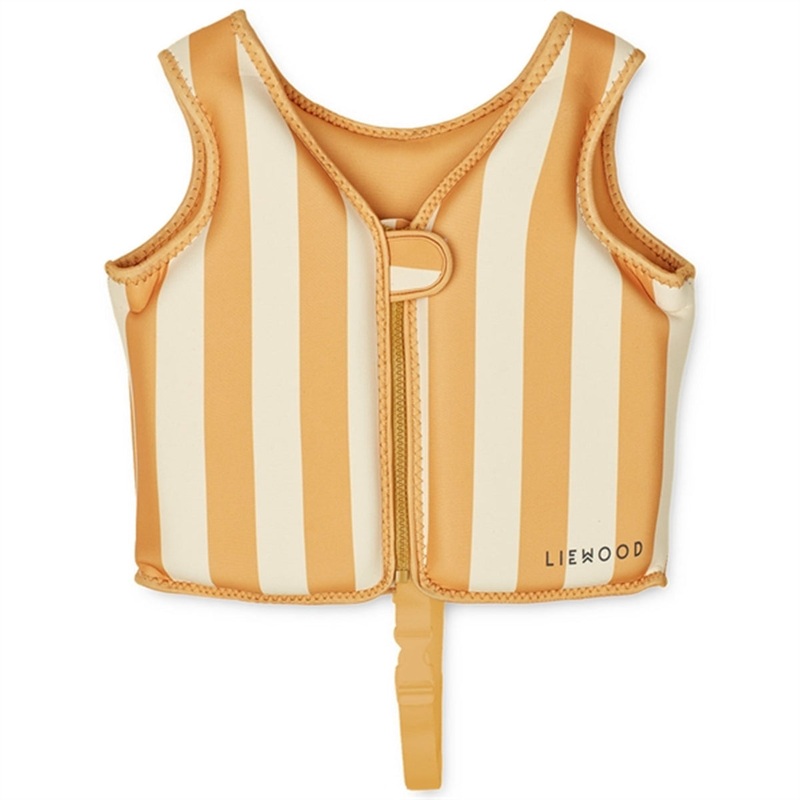 Liewood Dove Swim Vest Stripe Creme De La Creme\/Yellow Mellow