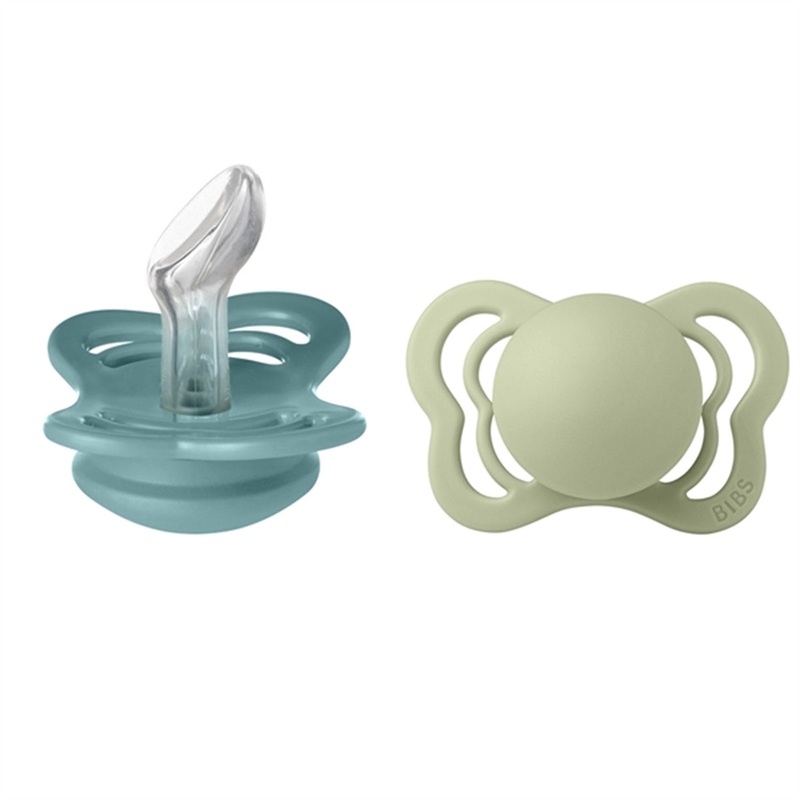 Bibs Couture Silikone Pacifiers 2-pak Anatomical Island Sea\/Sage