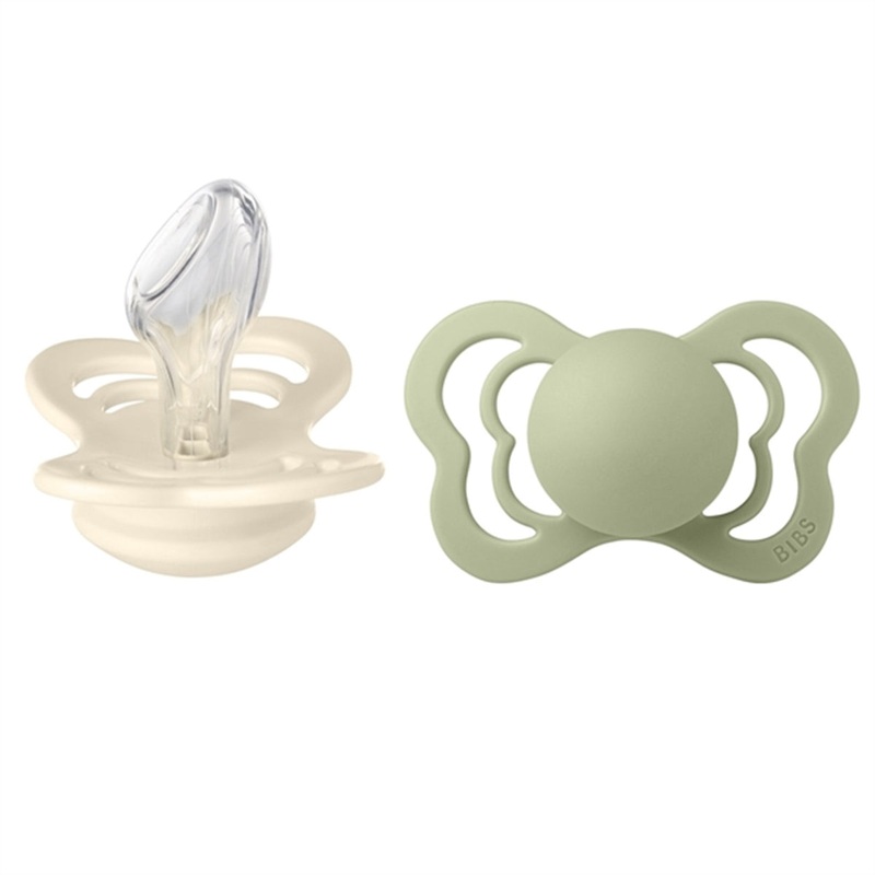 Bibs Couture Silikone Pacifiers 2-pak Anatomical Ivory\/Sage