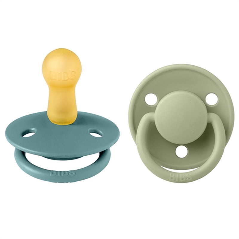 Bibs De Lux Latex Pacifiers 2-pak Round Island Sea\/Sage