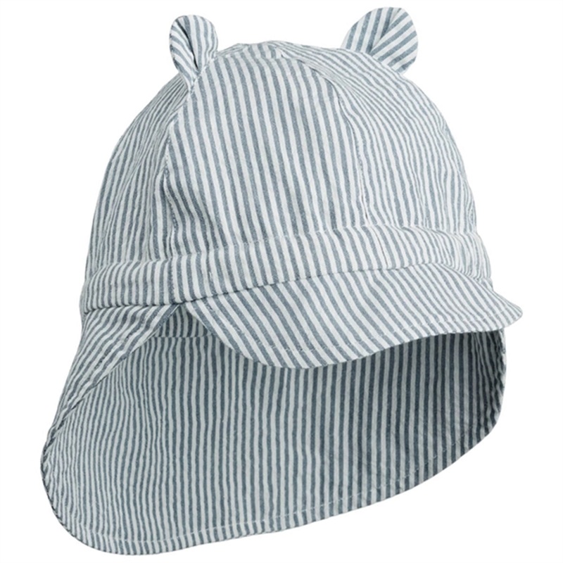 Liewood Gorm Sun Hat Stripe Blue Wave\/Creme de la Creme