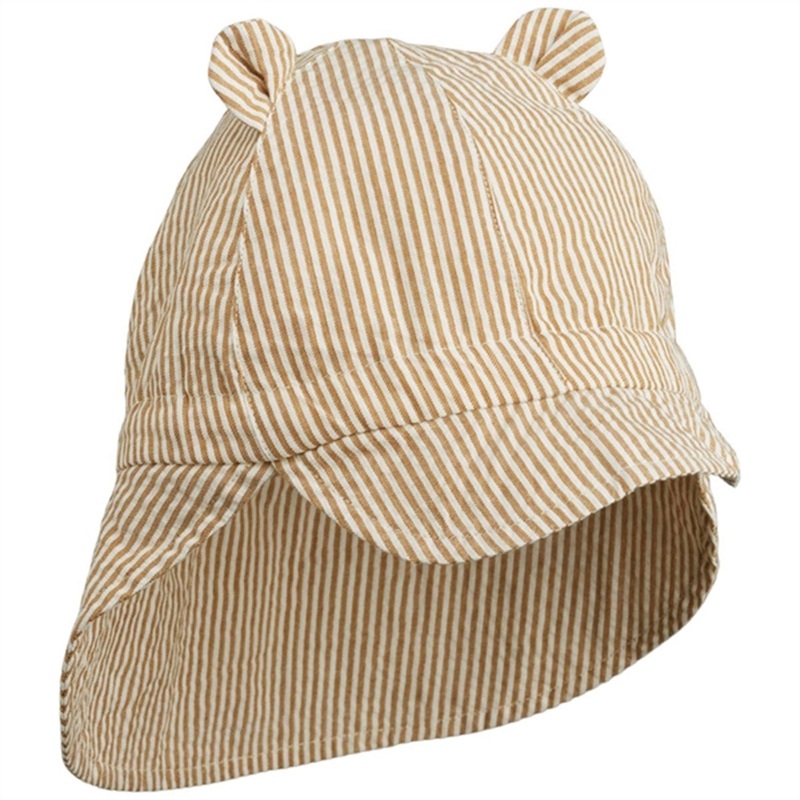 Liewood Gorm Sun Hat Stripe Golden Caramel\/Creme de la Creme