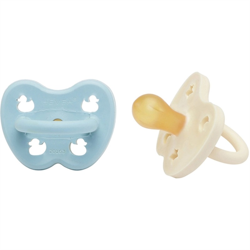 Hevea Pacifier Round 2-pack Baby Blue \u0026 Milky White