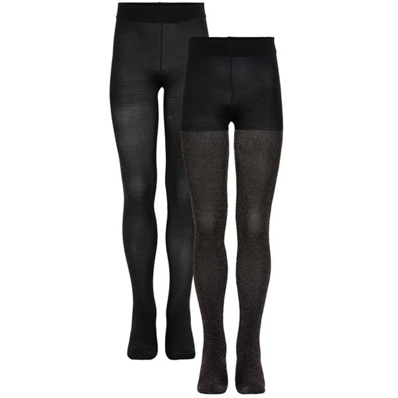 The New 2-pak Tights Black Glitter\/Solid
