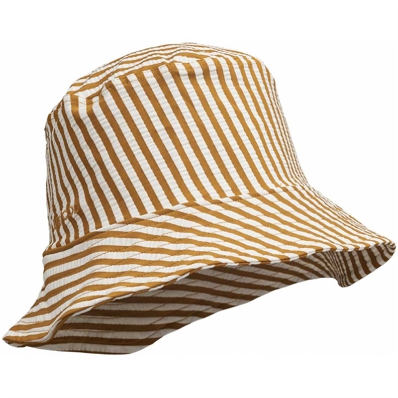 Liewood Matty Stripe Sunhat Seersucker Golden Caramel\/White