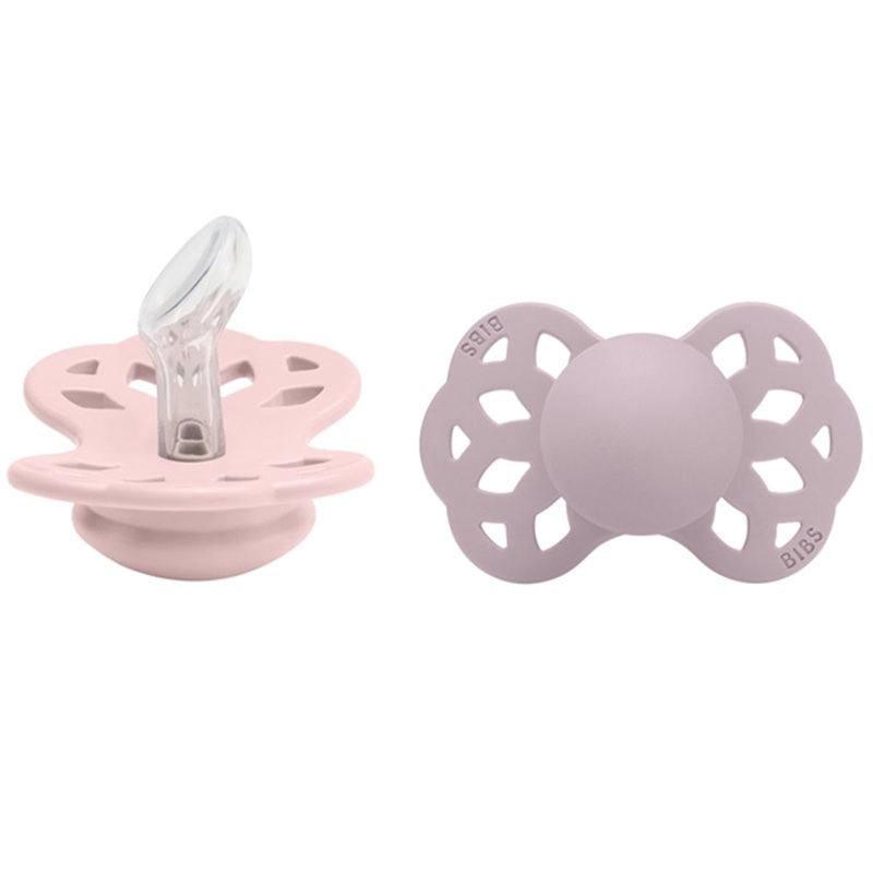 Bibs Infinity Silicone Pacifier 2-pack Blossom\/Dusky Lilac