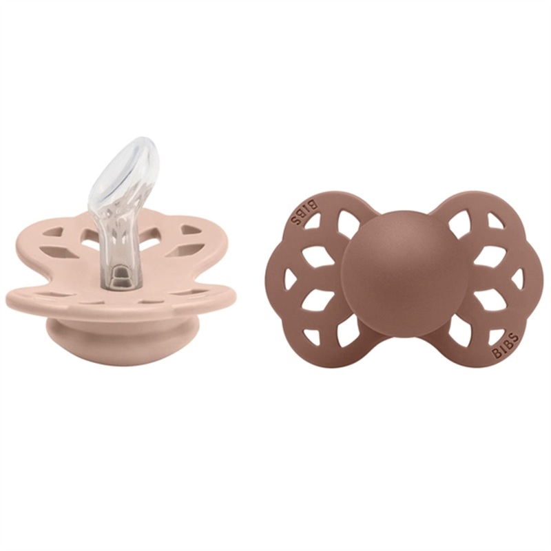 Bibs Infinity Silicone Pacifier 2-pack Blush\/Woodchuck