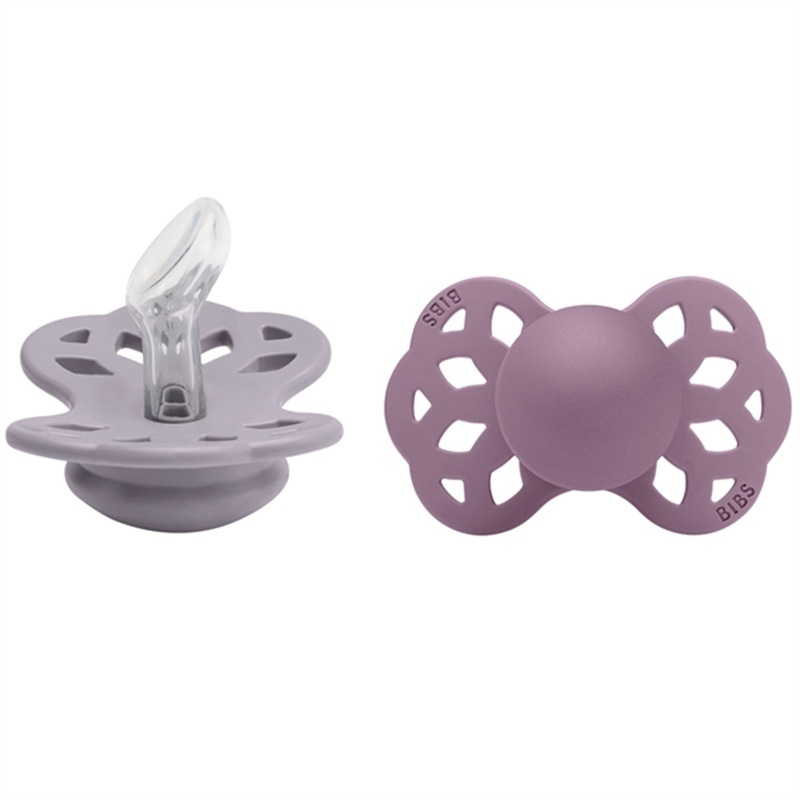 Bibs Infinity Silicone Pacifier 2-pack Fossil Grey\/Mauve