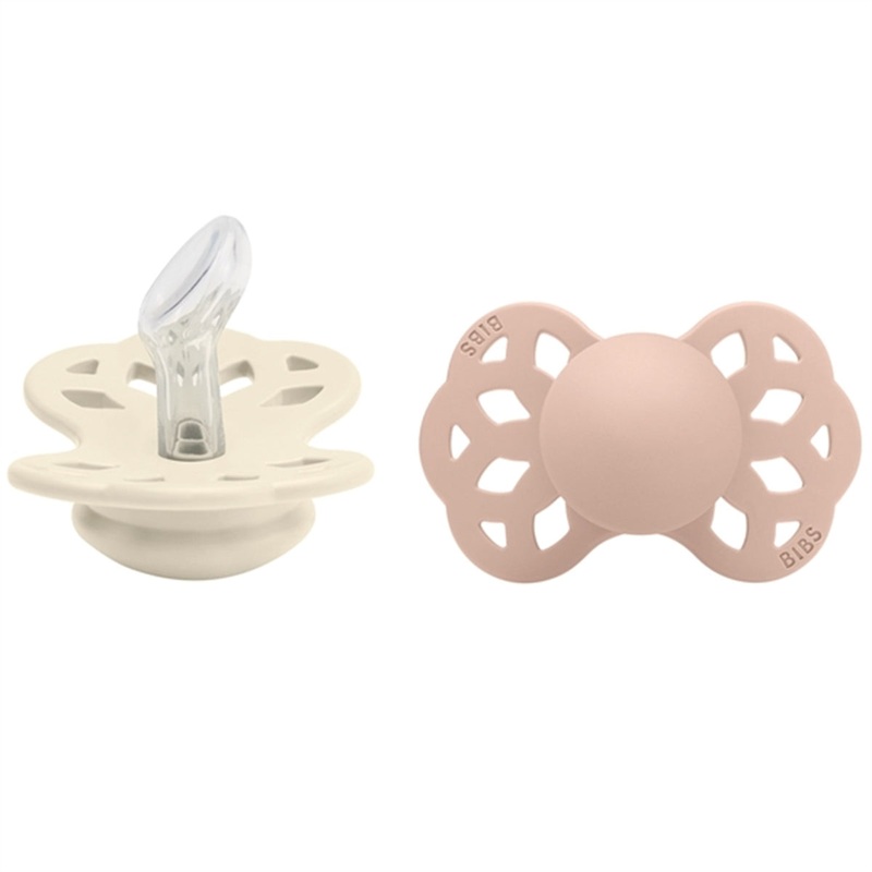 Bibs Infinity Silicone Pacifier 2-pack Ivory\/Blush