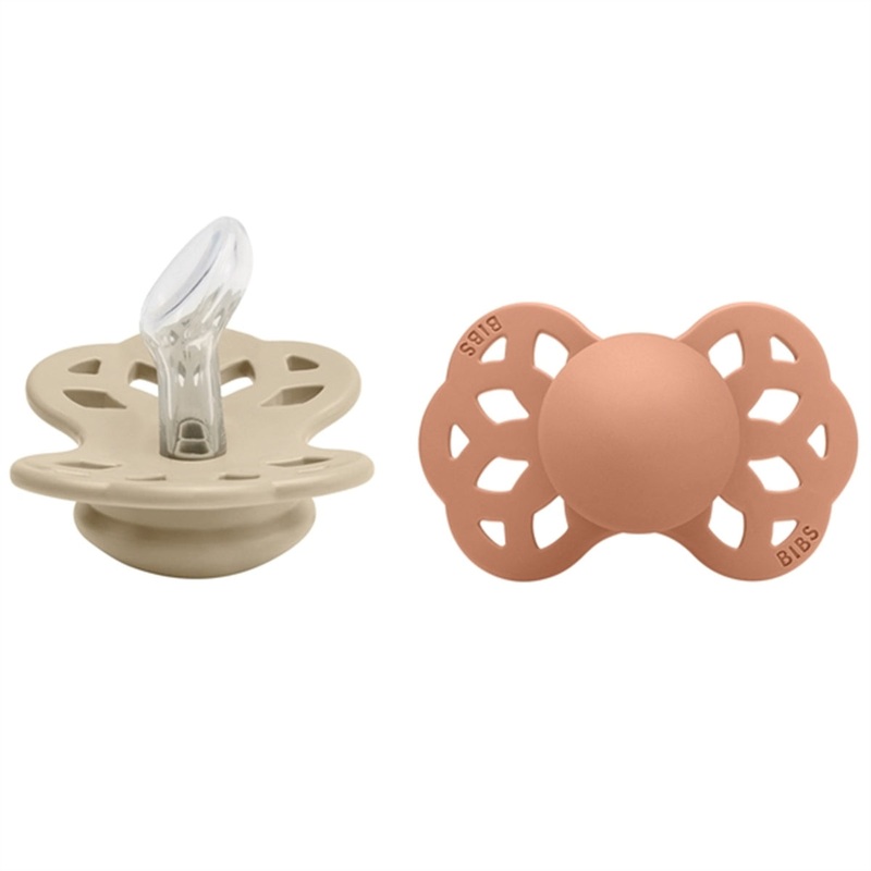 Bibs Infinity Silicone Pacifier 2-pack Vanilla\/Peach