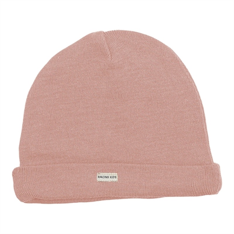 Racing Kids Beanie Wool\/Cotton 2-layered Dusty Rose
