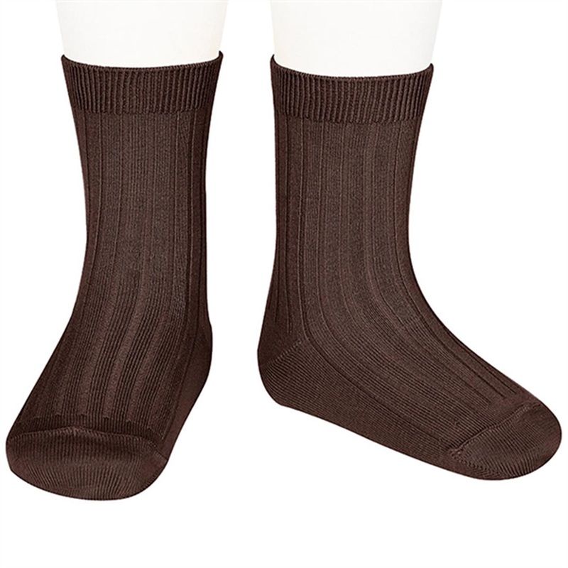 Cndor Socks Basic Rib Brown