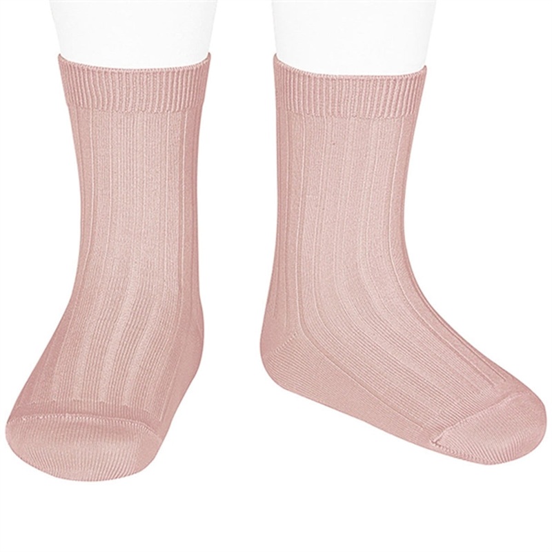 Cndor Socks Basic Rib Old Rose