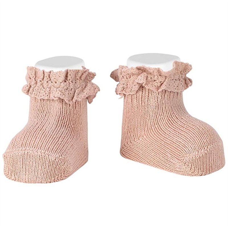 Cndor Socks w\/ Lace Edge Old Rose