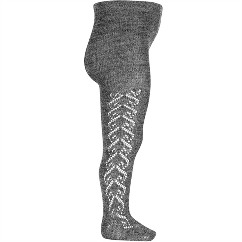 Cndor Wool Openwork Tights Grey