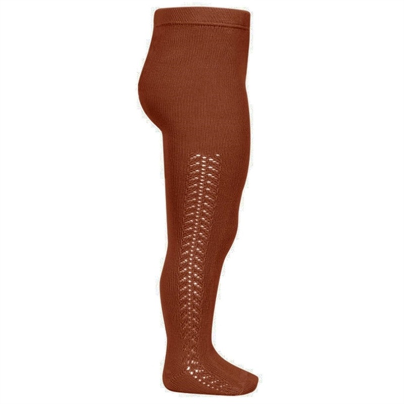 Cndor Wool Openwork Tights Terracota